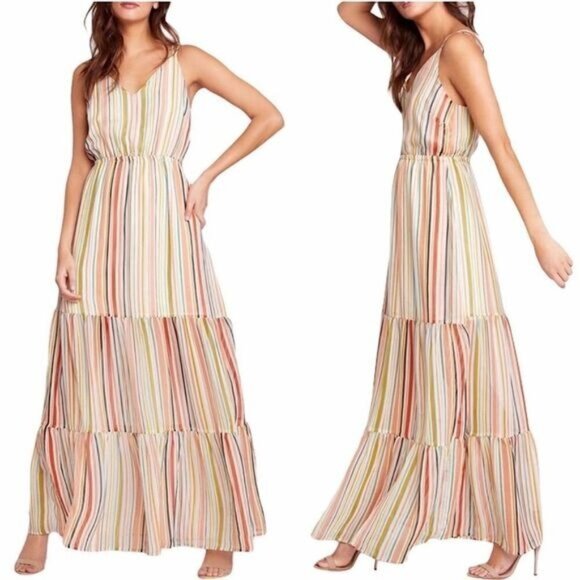 NEW Maxi-Mum Impact Multi Stripe Maxi Dress Jack By Bb Dakota XS - Picture 1 of 4
